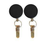 2PCS Metal Pencil Holder Pocket Clip Retractable Badge Reel Metal Pen Holder with Adjustable Spring Ring