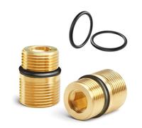 2Pcs Metal Pumps Outlet Connector Leakproof Double Seal Designs Adapters for High Pressure Cleaning Machines 4500 Double Seal Thread Washer Pumps Fitting