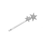 2pcs Metal Rhinestone Star Bobby Pins for Women Girls Silver | Fashion Pair, Geometric Shape, Not Easy to Fade, Charming Look, Unique Style, Elegant Silver Finish