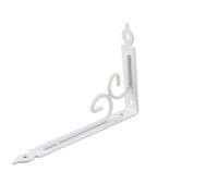 2pcs Metal Shelf Bracket L Shape Thickened Corner Brace Right Angle 6/8/10/12 Inch for Commodity Furniture Fitting for Shelves(White 150mm)