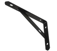 2PCS Metal Shelf Bracket L Shape Thickened Corner Brace Right Angle Tripod Wall Supporting Fixing Partitions(Black 6inch)