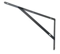 2PCS Metal Shelf Bracket L Shape Thickened Corner Brace Right Angle Tripod Wall Supporting Fixing Partitions(Black 12inch)