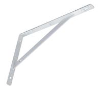 2PCS Metal Shelf Bracket L Shape Thickened Corner Brace Right Angle Tripod Wall Supporting Fixing Partitions(White 12inch)
