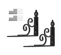 2pcs Metal Shelve Brackets, Wall-Mounted Shelf Bracket, Floating Corner Braces, Support , Right-Angle Wall Hanging Shelving , with Screws and Anchors(I,19x24cm/7.5*9.4in)