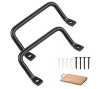2Pcs Metal Side Mount Handles, 10.2cm Matte Black Pulls for Cutting Boards, Charcuterie Trays, Kitchen Cabinet Hardware with Screws,Universal Drawer Handles for Serving Plates,Stove Covers,Home Décor