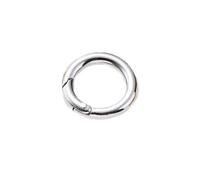 2pcs Metal Spring Gate O Ring Keyring - Openable Clip for Bags, Belts, and Luggage - Durable Zinc Alloy Buckle(Silver,38mm)