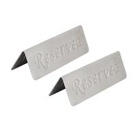 2Pcs Metal Stainless Steel Reserved Sign Double Sided Reserved Table Signs for Restaurants Bar Cafe Tea Room Hotel