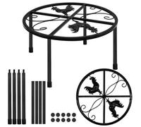 2pcs Metal Waterer Holder Chicken Feeder Stand for 5 Gallon Buckets | Iron Rack with Stable Legs and Support Frame, Black Finish, Indoor Outdoor Use for Poultry Keepers
