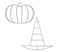 2PCS Metal Wreath Form Pumpkin and Witch Hat Shapes, Hanging Wire Wreath Frames for DIY Halloween Door Decor and Festive Floral Making