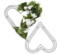 2PCS Metal Wreath Frame,12 Inch Heart Shaped Wreath Form, Metal Wire Wreath Frame, DIY Craft Floral Wreath Base for Wedding Party Valentine's Day Birthday Decor