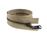 2pcs Metal Zipper Repair Kit, Size 3# 15-70cm Close/Open End, for Bag and Apparel Decor,Khakigunblack,20cm-CloseEnd