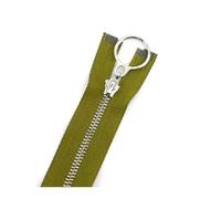 2pcs Metal Zipper Repair Set, Size 3# 15-70cm Close/Open End with Auto-Lock,2-ArmyGreen,CloseEnd-20cm