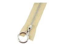 2pcs Metal Zipper Repair Set, Size 3# 15-70cm Close/Open End with Auto-Lock,2-Khaki,CloseEnd-20cm