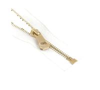 2pcs Metal Zipper Set, Size 5# Open-End, for Clothing and Bag Sewing Repair,White-Gold,35cm