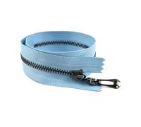 2pcs Metal Zipper, Size 3# 15-70cm Close/Open End, for Jacket and Bag Reinforcement,Lightblue Gunblack,20cm-CloseEnd