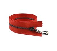 2pcs Metal Zipper, Size 3# 15-70cm Close/Open End, for Jacket and Bag Reinforcement,Red Gunblack,50cm-OpenEnd