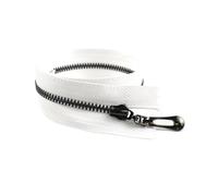 2pcs Metal Zipper, Size 3# 15-70cm Close/Open End, for Jacket and Bag Reinforcement,White Gunblack,20cm-CloseEnd