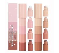 2PCS Metallic Shimmer Eyeshadow Stick & Highlighter Duo - 4-in-1 Creamy Nude Eyeshadow Pen with Powder Finish, Multi-Use for Eyes & Face (Long-Lasting, Smudge-Proof)