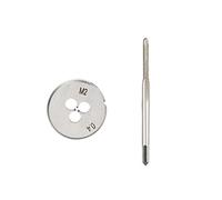 2pcs Metric Screw Tap and Die Set, Right Hand Machine Screw Thread Tap Drill Thread Tools MINGPING (Color : M2.2x0.45 Set)