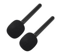 2pcs Mic Holder, Wireless Microphone Adapter, Portable Microphone Holder with Windshields Foams, Handheld Device for Wireless Microphone Systems for Interviews, Speeches