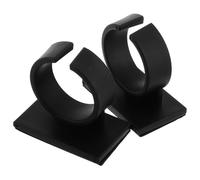 2pcs Mic Stand Clip Portable Flag Holder for News Interviews Black