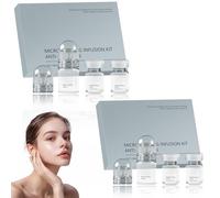 2Pcs Micro Infusion Facial System, Micro Infusion System Anti-Aging Serum Set, Hyaluronic Acid Microneedling Serum for Face,Enhances Elasticity, Reduces Wrinkles,Deep Hydration (4*Serum+4*Roller)