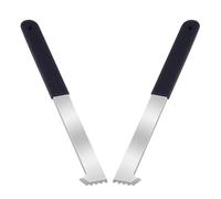 2Pcs Micro-Toothed Joint Scrapers Paving Puller Gripper Slots Double Scraper Paver Non-Slip Grip Carbon Steel for Blocks(Single-2pcs)