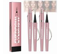 2pcs Microblading Eyebrow Pencil Waterproof, 3D Microblading Magic Eyebrow Contouring Pen with 4 Tip, Long-lasting Eye Brow Pencil for Natural Looking Defined Eyebrows (Dark Coffee)