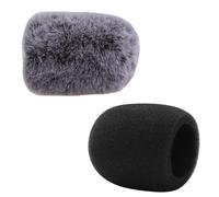 2Pcs Microphone Cover, Microphone Windscreen Muff Microphone Protector Mini Windscreens Sponge Covers Protection Furry+Foam Cover