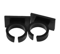 2pcs Microphone Flag Clip Holder with Adhesive Backing for Interviews | Plastic, Black Finish, Lightweight Portable Build, Easy Operation, for Talk Shows and News Interviews