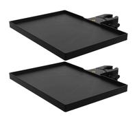 2pcs Microphone Stand Clip-on Plastic Tray with Adjustable Clamp | Anti-slip Textured Surface, Expanded Base, for Podcasters, Voiceover Artists, Desk Edge Mounting