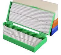 2PCS Microscope Pathological Slide Box, Can Hold 50PCS Slide/Box, PP Plastic Pathological Slide Box Microscope Glass Holder Slide Box Storage For Lab, Experiment Supplies