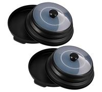 2Pcs Microwave Cover for Food with Base Collapsible Microwave Cover with Grip Handle Multifunctional Heat Resistance Microwaves Plate Covers Fit Plates Not More Than 10.3 Inches Diameter