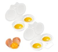 2PCS Microwave Egg Poacher Double Cup, Poached Egg Maker with Lid, Egg Poacher for Quick Breakfast, Poached Egg Maker Microwave Safe, Easy Egg Cooking Tool for Home