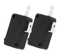2pcs Microwave Oven Door Repairing Accessory 2-pin Normally Switch | Universal Household Appliance Control Part, Black Plastic and Metal Build, Precise Response for Safety
