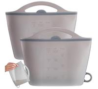 2PCS Microwave Sterilizer Bag, 1000ml Flexible Silicone Microwave Steam Bags, Hanging Leakproof Pacifier Sterilizer with Handle, Steam Bags