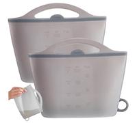 2PCS Microwave Sterilizer Bag, 1000ml Flexible Silicone Microwave Steam Bags, Hanging Leakproof Pacifier Sterilizer with Handle, Decor