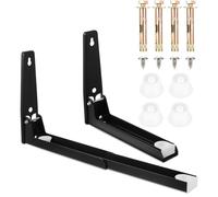 2Pcs Microwave Wall Brackets Mounted, Universal Microwave Brackets, Tainless Steel Shelf Wall Mounted Foldable Holders with Matching Screws and Expansion Tubes for Home Kitchen Accessories
