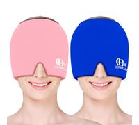 2Pcs Migraine Relief Cap, Soothing Headache Ice Face Mask Products, Hot and Cold Therapy, Migraine Headache Relief Cap for Migraine, Sinus, Puffy Eyes, Tension, Stress and Hangover (Pink+Blue)
