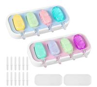 2PCS MIini Silicone Ice Lolly Moulds 8 Cavities Popsicle Mould with Sticks