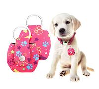 2Pcs Military Dog Tag Silencer Army Dog Tag Silencer,Dog Tag Silencer Bag Dog Tag Cover with Tag Ring for Dogs Cats Pets,Dog Tag Holder for Pet Collar Reduce Noise,Bone Paw Pattern
