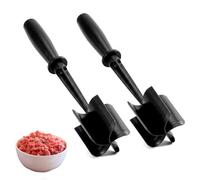 2PCS Mince Masher, Ground Beef Meat Masher with 5-Blade Head, High-Temp Heat-Resistant Non-Stick Meat Chopper for Hamburger/Turkey, Versatile Nylon Utensil Mince Meat Masher for All Cookware