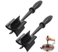 2Pcs Mince Meat Shredder, Heat Resistant Meat Chopper with Non-Slip Handle 5 Curve Blades Nylon Ground Beef Chopper Tool & Hamburger Smasher for Kitchen Cooking Butter, Potato, Fruits (2Pcs)
