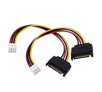 2PCS Mini 4 Pin IDE To Sata 15Pin Hard Drive Power Supply Extension Cable 4P To Sata 15P Hard Drive Adapter Converter 4pin To Sata 15pin Floppy 2Pcs 15pin Sata Male To 4pin Floppy FDD Female Power 15p
