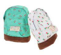 2Pcs Mini Backpack Model for Dollhouse Decoration, Creative Book Bag Ornament, Assorted Colors, Cloth Material, 1:6 Scale, Ideal for Kids' Mini House Accessories