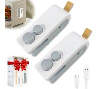 2pcs Mini Bag Heat Sealer, 2 in 1 Heat Sealer with Cutter, Handheld Heat Sealer Machine with Magnetic, Portable Bag Sealer Heat Seal for Keep Food Fresh and Snacks Crispy. (White)