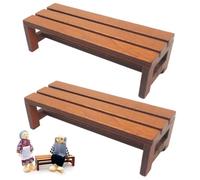 2Pcs Mini Bench 1:12 Scale Mini Benches for Crafts Tiny Wooden Furniture for Dollhouse Accessories and Model Scenes