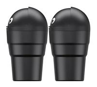 2pcs Mini Car Trash Can 520ml Plastic Cup Holder Bin Black