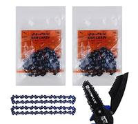2Pcs Mini Chainsaw Chain Replacement 4 Inch for Cordless Electric Power Mini Chain Saw, Easy to Change Guide Saw Chain for All 4-inch One-Hand Portable Chainsaws for Wood Cutting