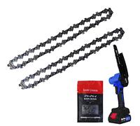 2Pcs Mini Chainsaw Chain Replacement 6 Inch for Cordless Electric Power Mini Chain Saw, Easy to Change Guide Saw Chain for All 6-inch One-Hand Portable Chainsaws for Wood Cutting